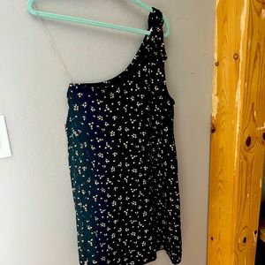 One Shoulder AE flower Dress mini